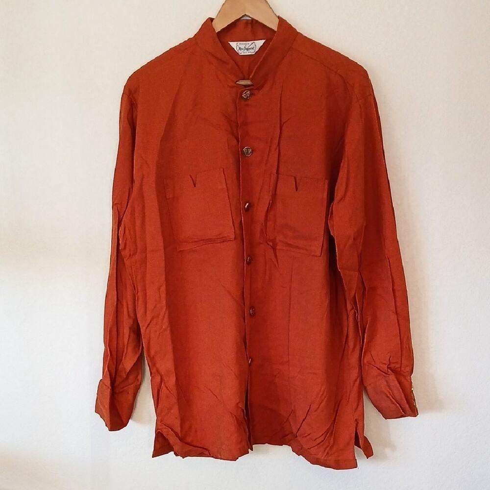 Vintage MacTaggart Orange Long Sleeve Button Up Shirt
